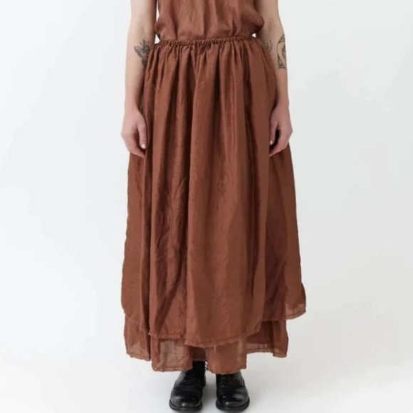 Metta Melbourne - Amy Long Double Layer Skirt - Silk in Ice Blue. NWOT - Picture 2 of 11